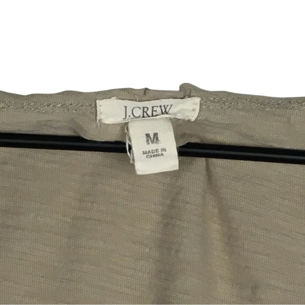 J CREW Tank Top Silk Fringe V Neck Cotton Sleeveless Neutral Classic Size Medium